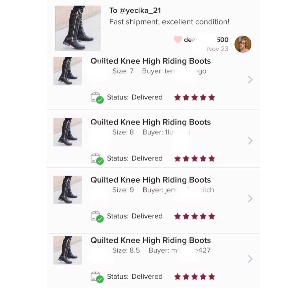 Quilted Knee High Riding Boots - Picture 7 of 9